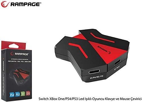 Switch XBox One/PS4/PS3 Led Işıklı Oyuncu Klavye ve Mause Çevirici
