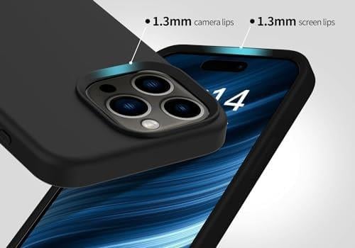 Trend iPhone 15 Promax Uyumlu içi Kadife Lansman Liquid Silicone kılıf Şok Emici Full Kasa Koruma Sağlayan Kılıf Siyah