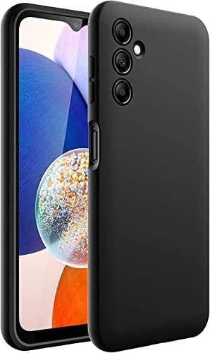 Trend Samsung A54 Uyumlu içi Kadife Lansman Liquid Silicone kılıf Şok Emici Full Kasa Koruma Sağlayan Kılıf (Siyah)