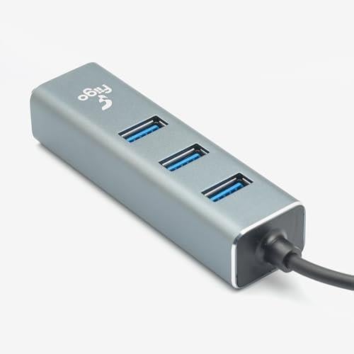 TYPE-C to LAN ve 3x USB Alüminyum Adaptör Gri