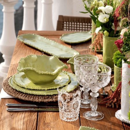  Joke Table Kitchen Melamin Oval Servis Tabağı 13 cm x 44 cm Yeşil