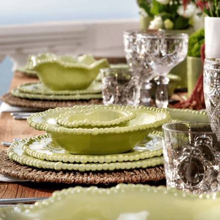  Joke Table Kitchen Melamin Oval Servis Tabağı 13 cm x 44 cm Yeşil