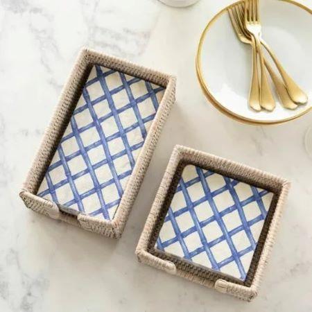 Blue Lattice Napkins