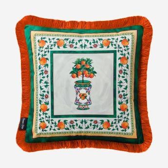 Carpe Dıem Portakal Desenli Yastık 45*45 cm