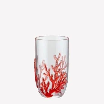 Kırmızı Akrilik Su Bardağı 600 Ml Bambu 
