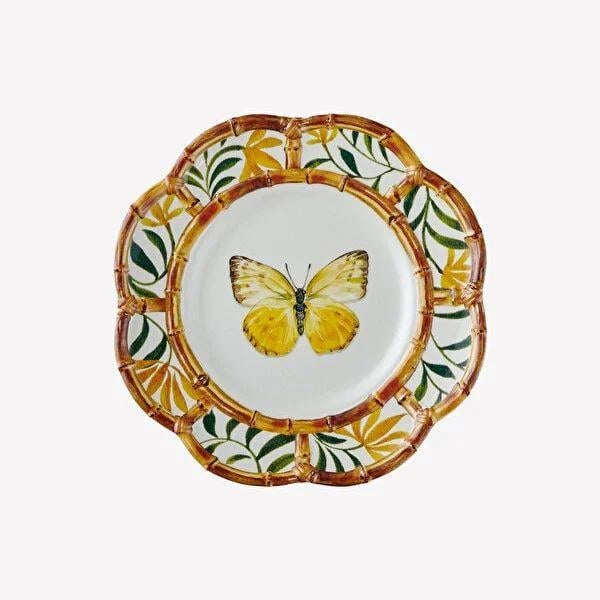 Kırmızı Melamin Kahvaltı Tabağı 23 Cm Bambu