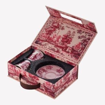 Kırmızı Porselen Kahve Fincan Seti 120 Ml Romance