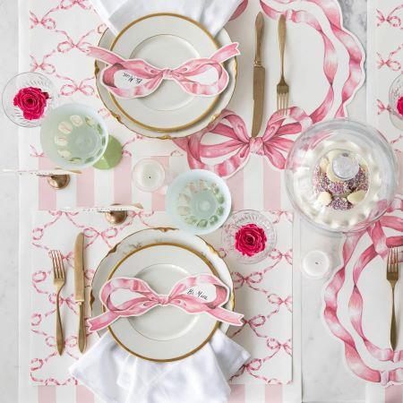 Pink Bow Lattice Placemat - Pad Of 24 Sheets