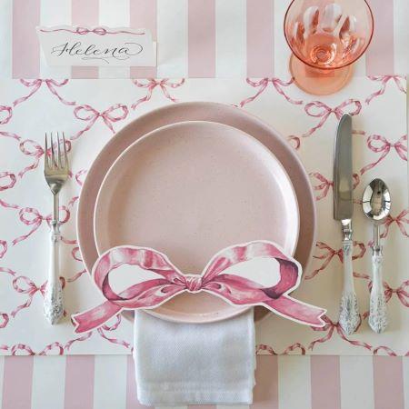 Pink Bow Lattice Placemat - Pad Of 24 Sheets