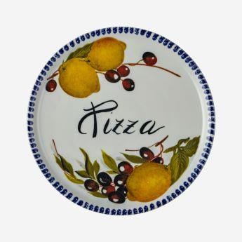 Pizza Tabağı Limon Desenli 33 cm