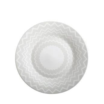 Zig Zag White Beyaz Gri Yemek Tabağı 27,5 cm