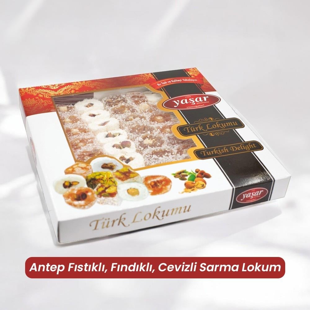 Antep Fıstıklı, Fındıklı, Cevizli Sarma Lokum