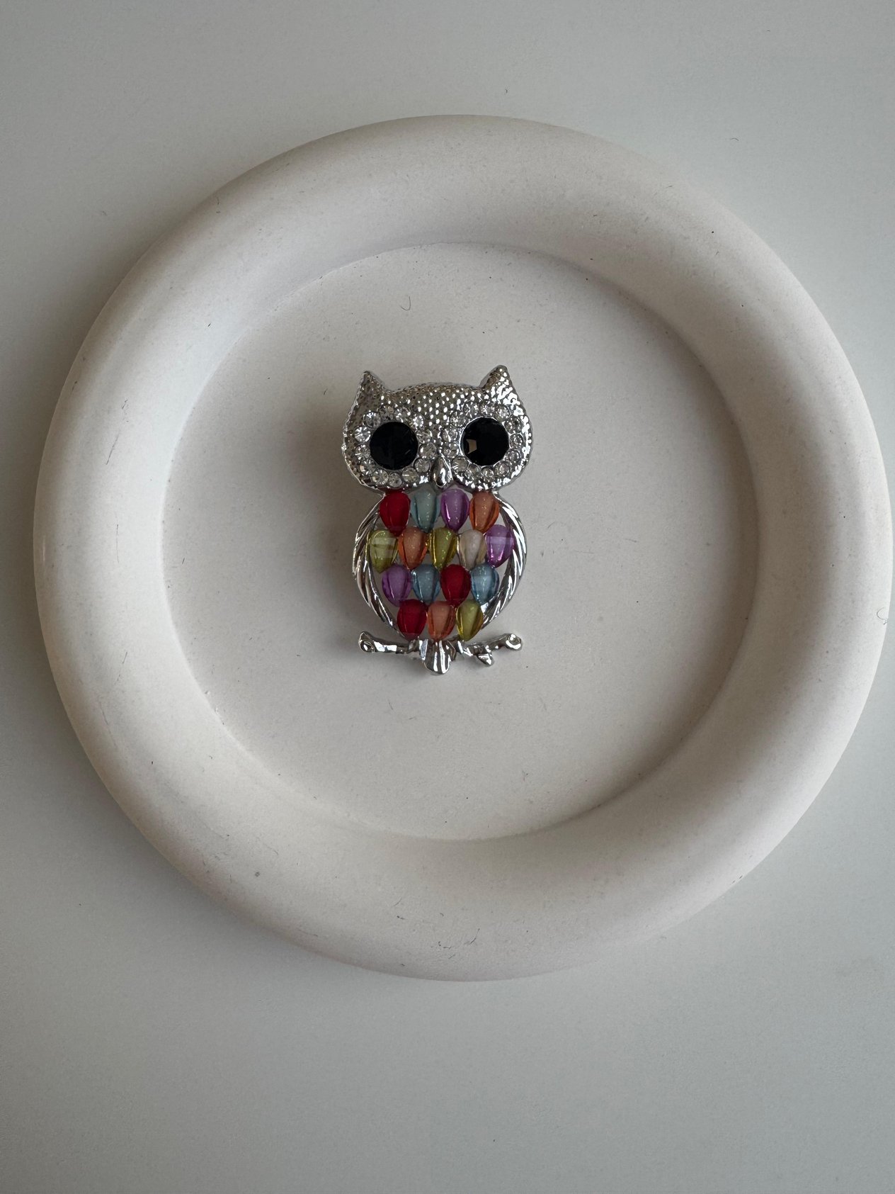 Silver Taşlı Baykuş Broş
