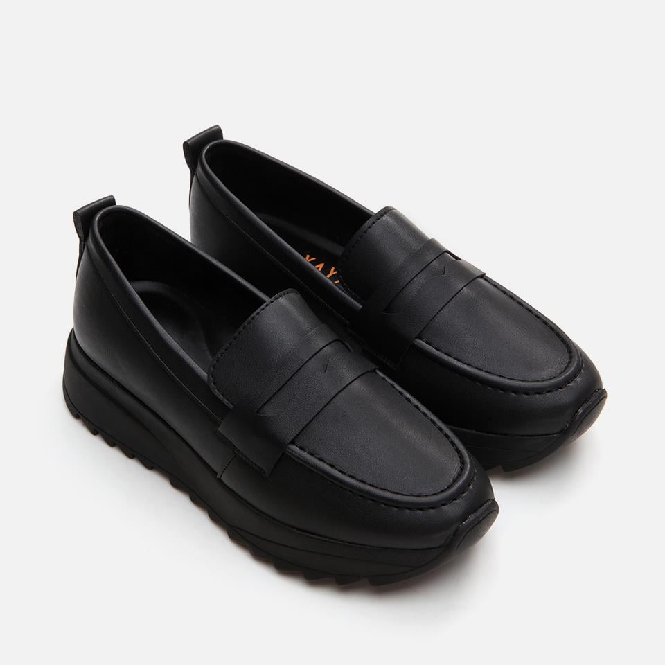 Siyah Yaya Kadın Loafer