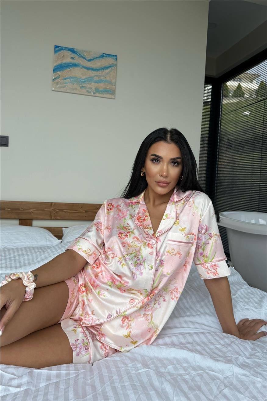 Colori Del Mondo Saten Kısa Pijama Takımı CDM2383