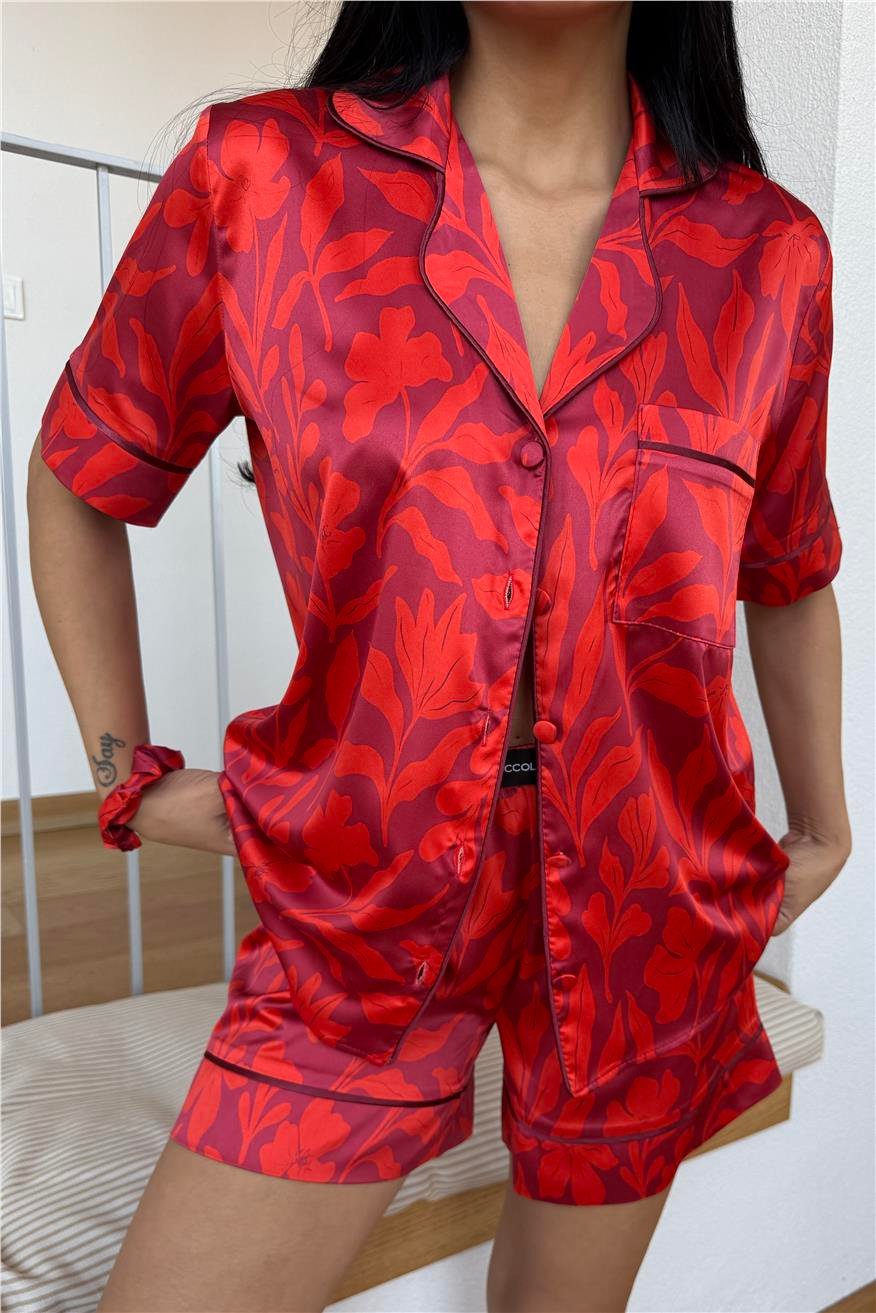 Colori Del Mondo Saten Kısa Pijama Takımı CDM1620