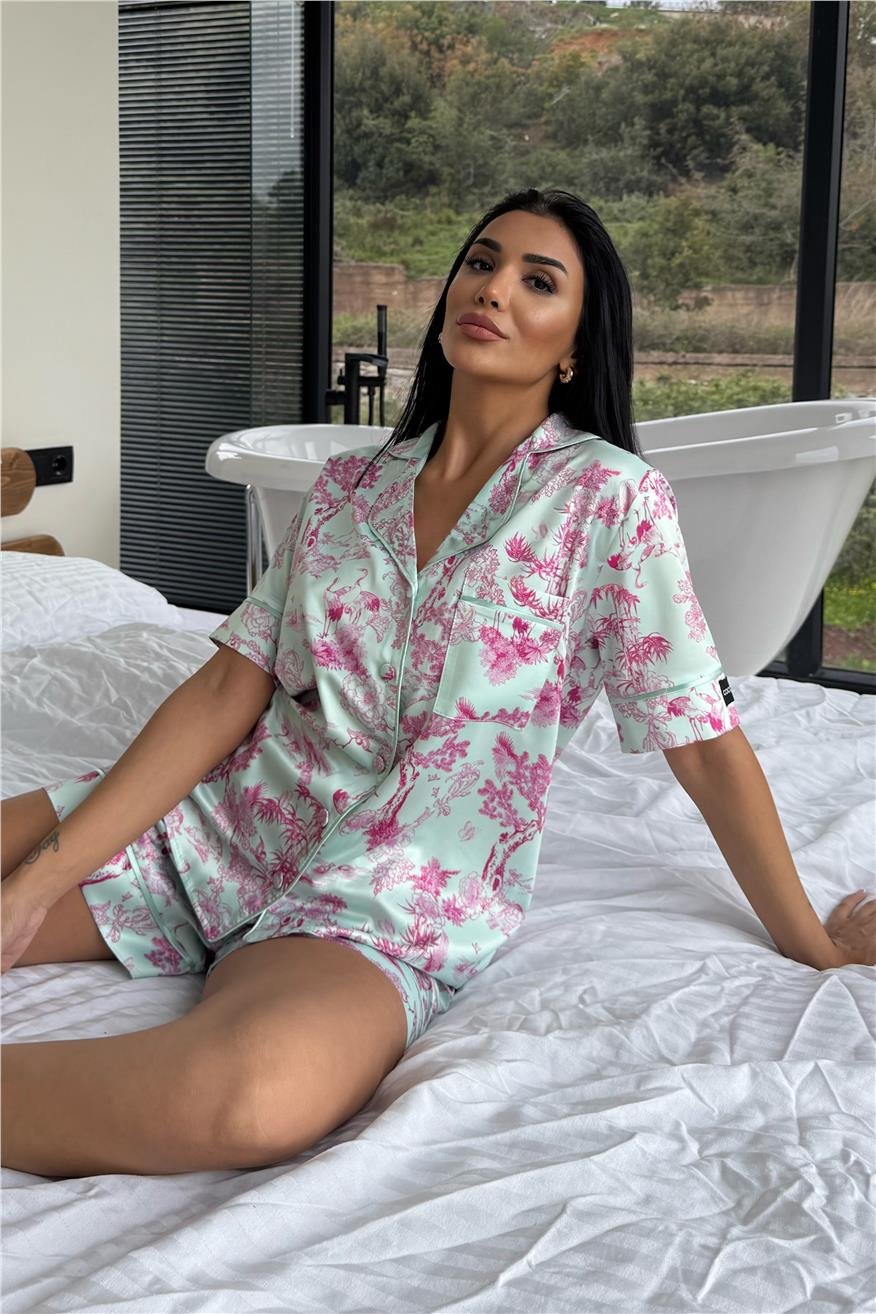Colori Del Mondo Saten Kısa Pijama Takımı CDM2378