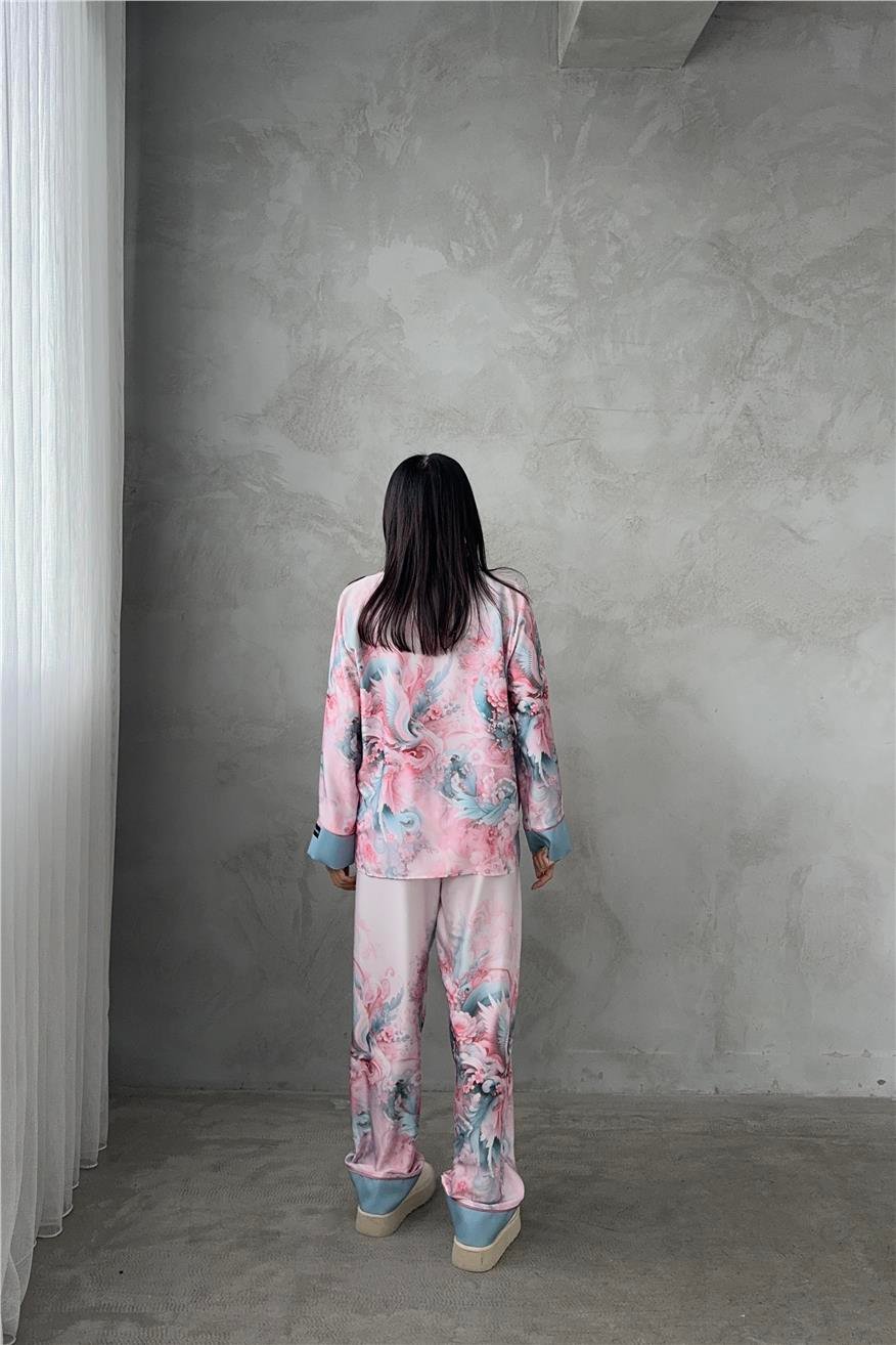 Corso D'acqua Saten Üçlü Pijama Takımı CDK19