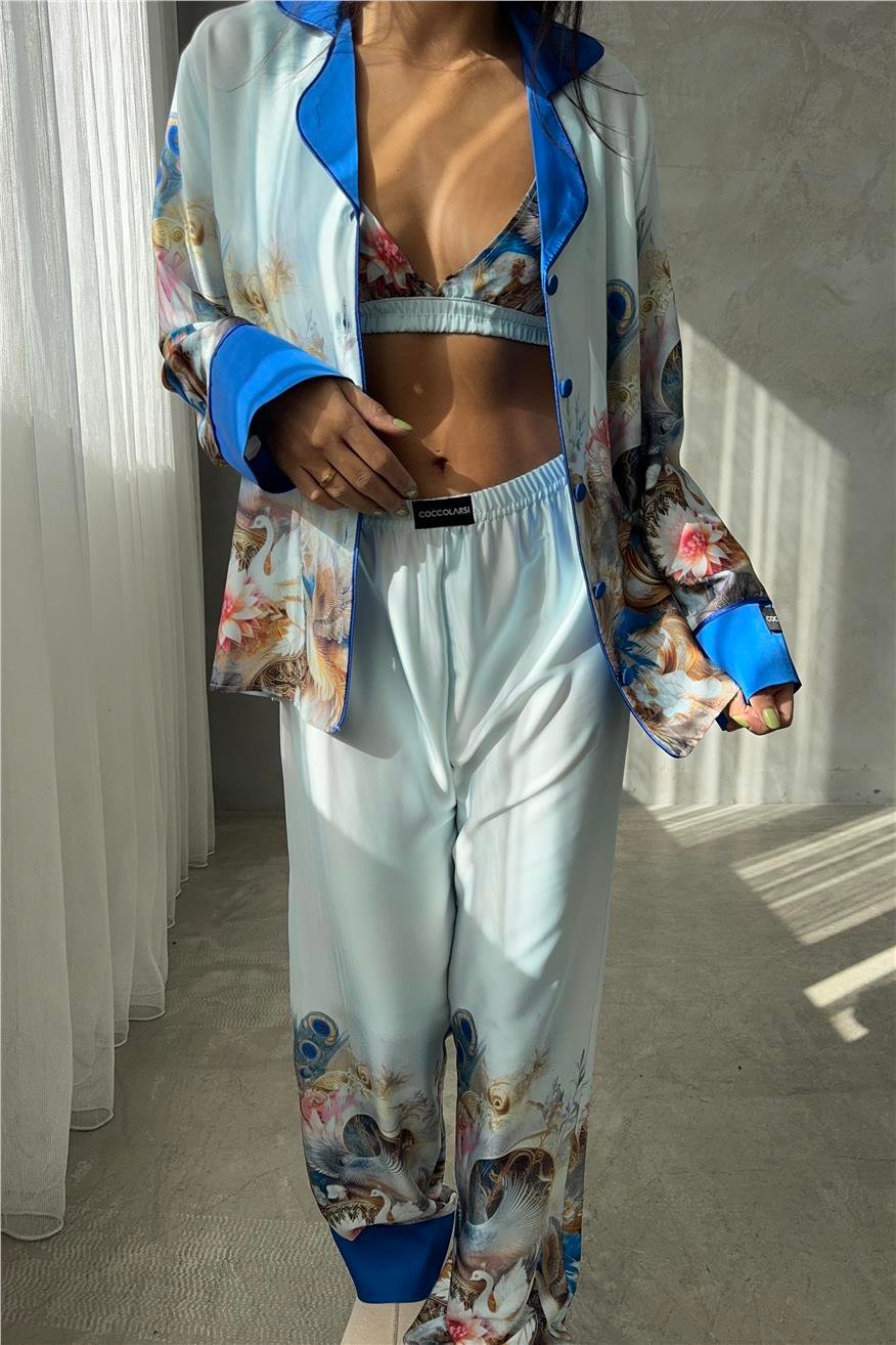Corso D'acqua Saten Üçlü Pijama Takımı CDK02