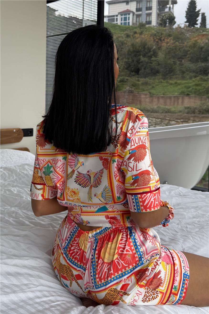 Stagione Estiva Saten Kısa Pijama Takımı CSE3006