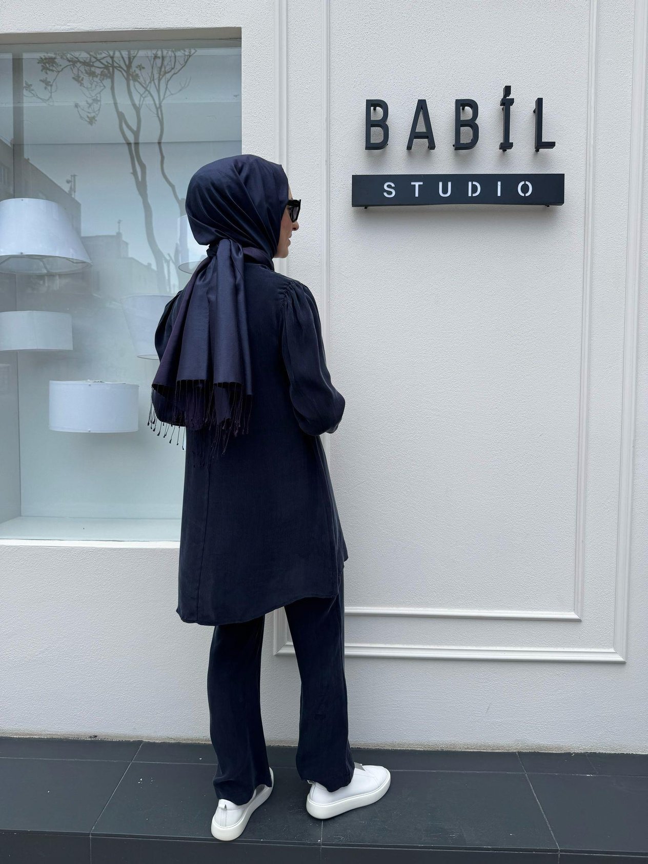 Cupro Basic Kadın Tunik Lacivert