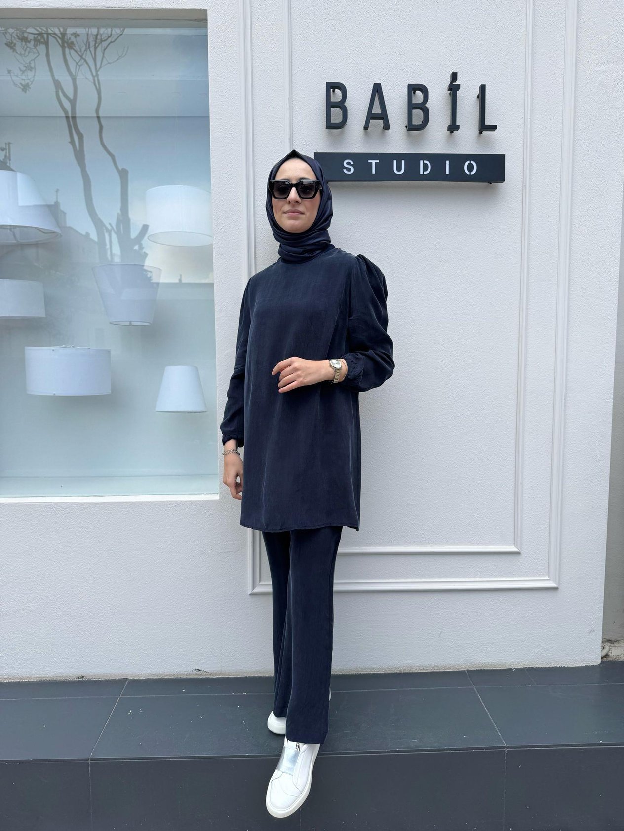 Cupro Basic Kadın Tunik Lacivert