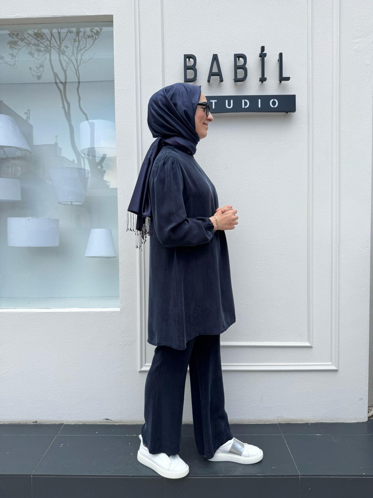 Cupro Basic Kadın Tunik Lacivert