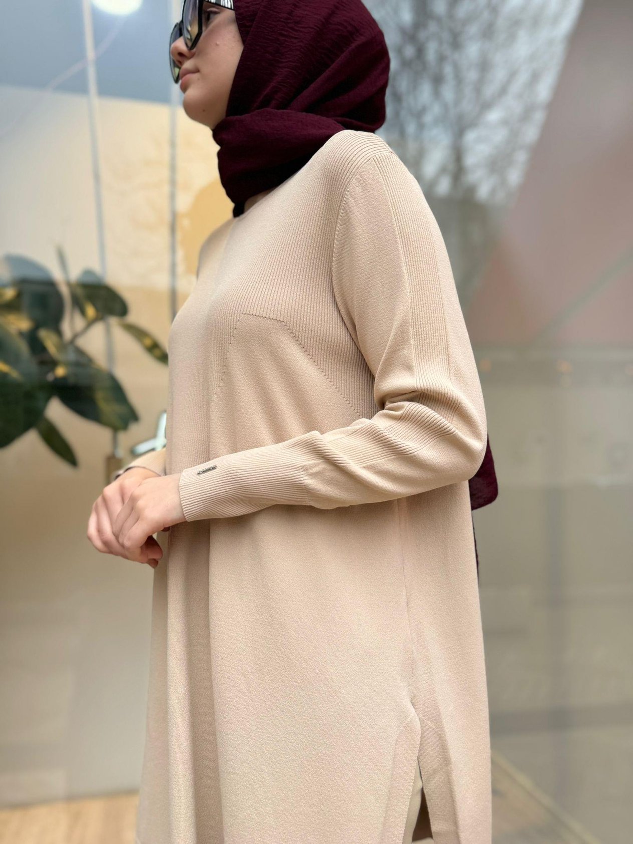 Kendinden Çizgili Kadın Tunik Fondoten