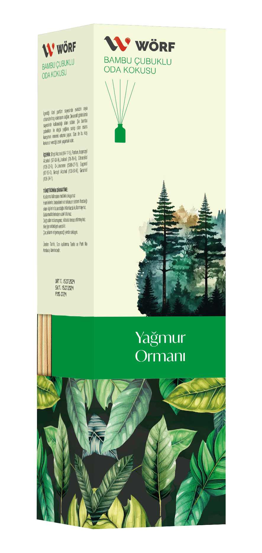 Wörf Bambu Çubuklu koku 100ml Yağmur Ormanları