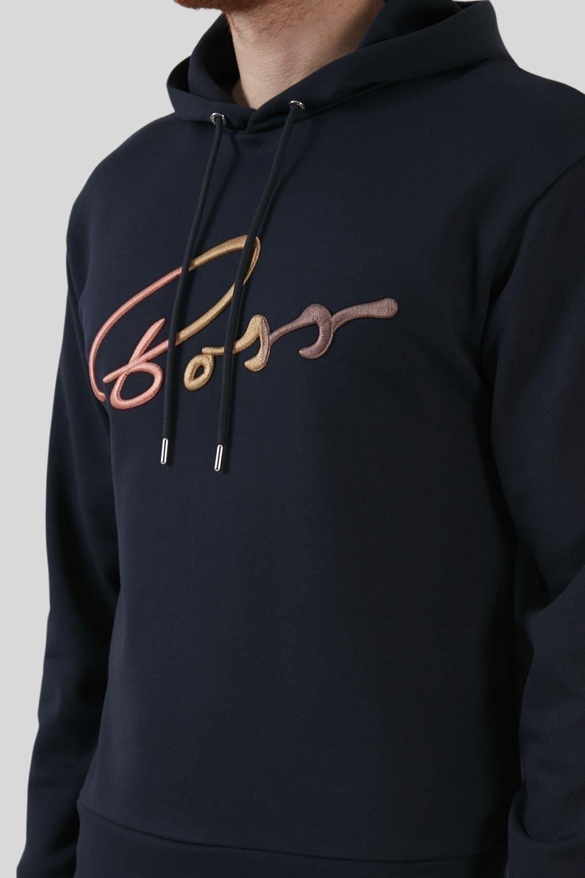 Boss Erkek Seeger 84 Regular Fit Sweatshirt Lacivert