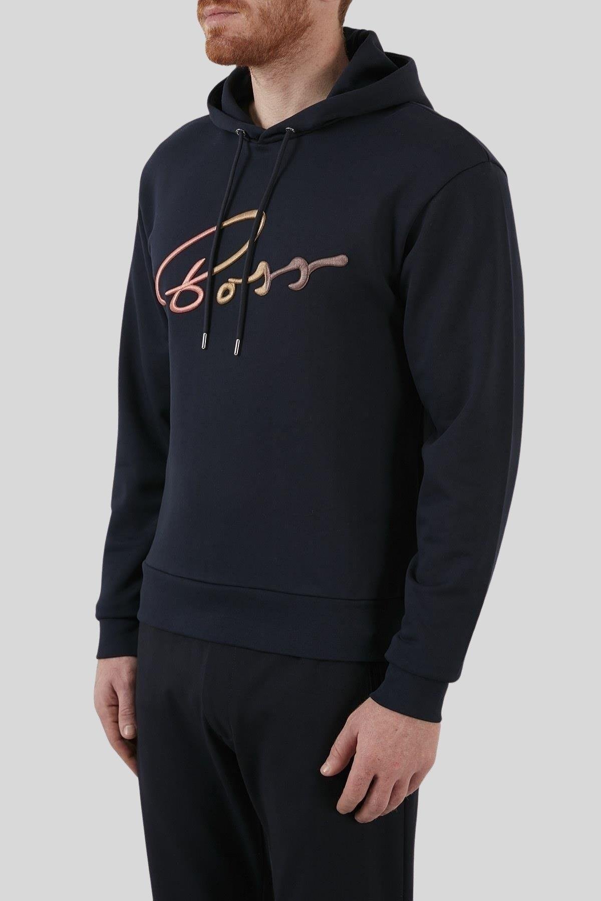 Boss Erkek Seeger 84 Regular Fit Sweatshirt Lacivert