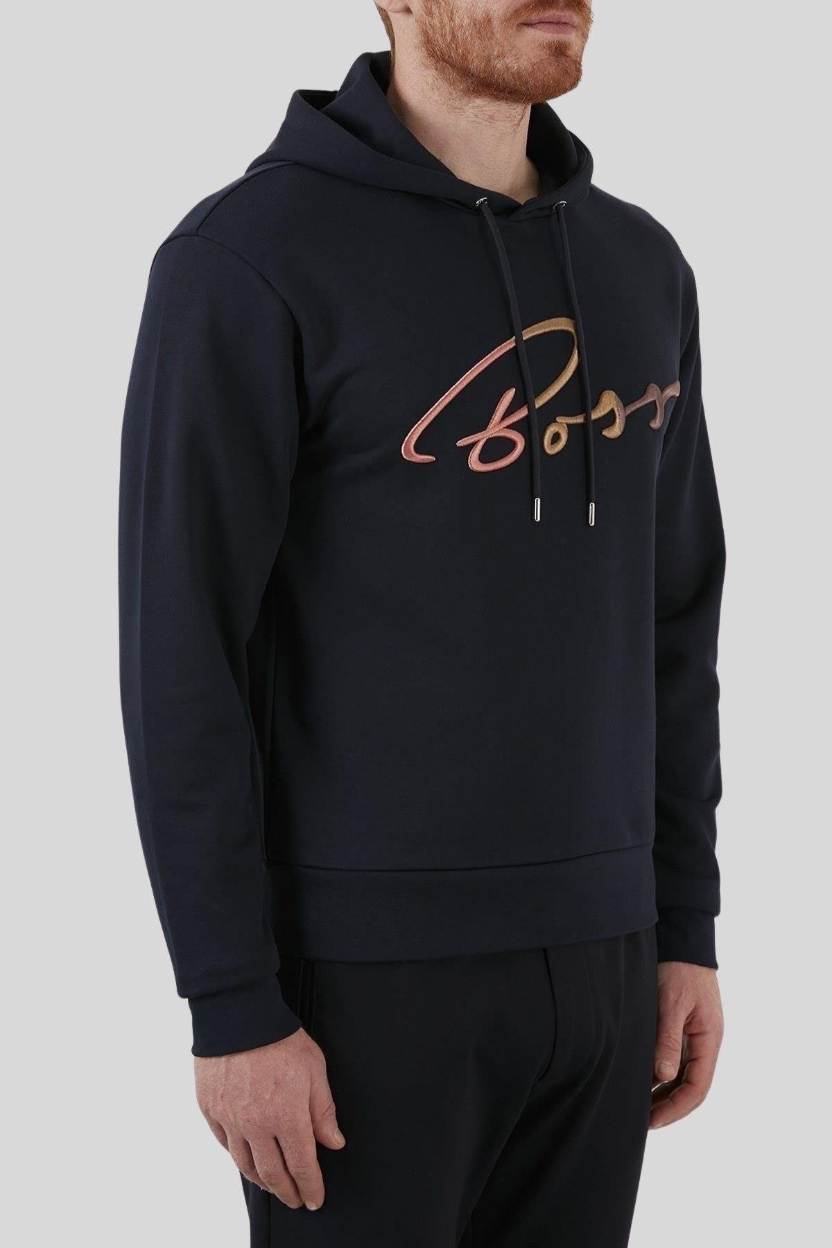 Boss Erkek Seeger 84 Regular Fit Sweatshirt Lacivert