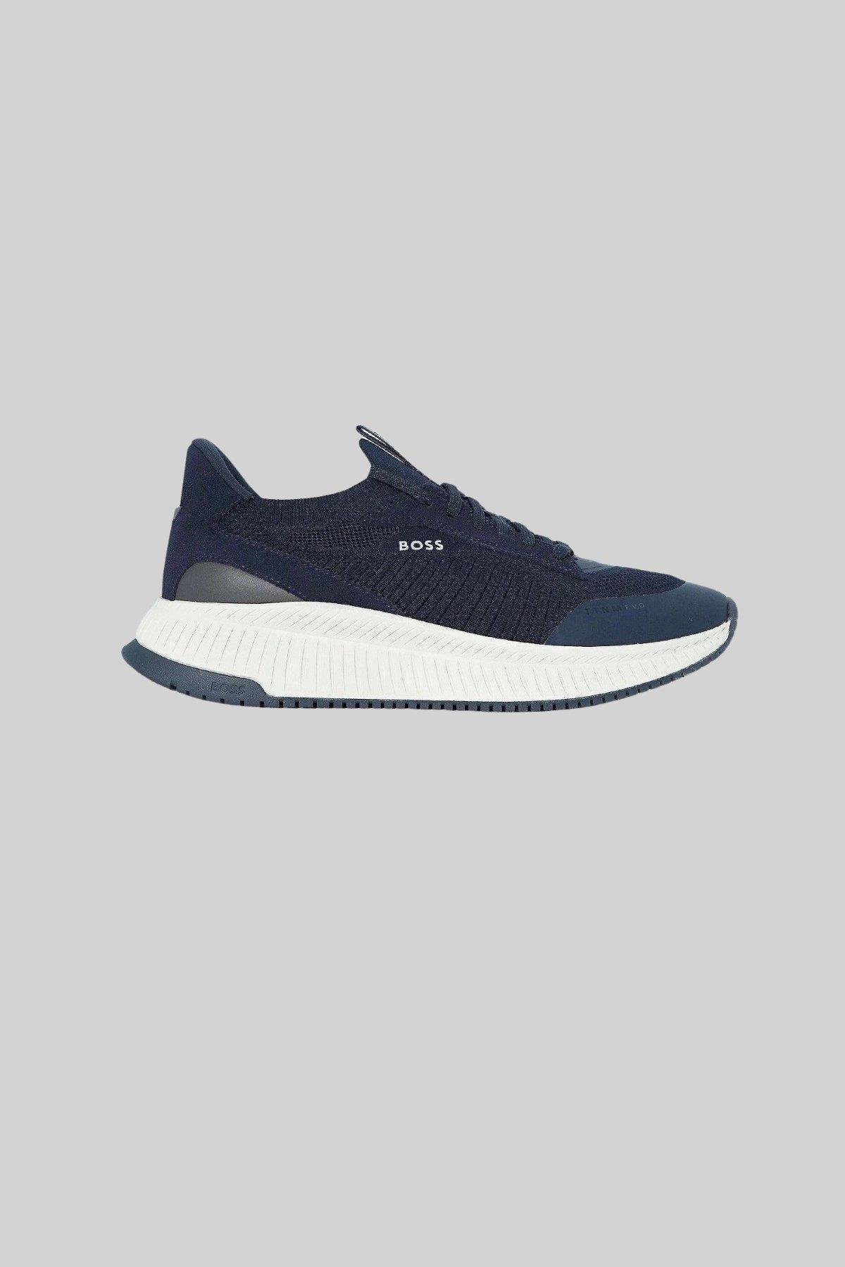 Boss Erkek Titanium Evo Bağcıklı Marka Logolu Spor Stil Sneaker Mavi