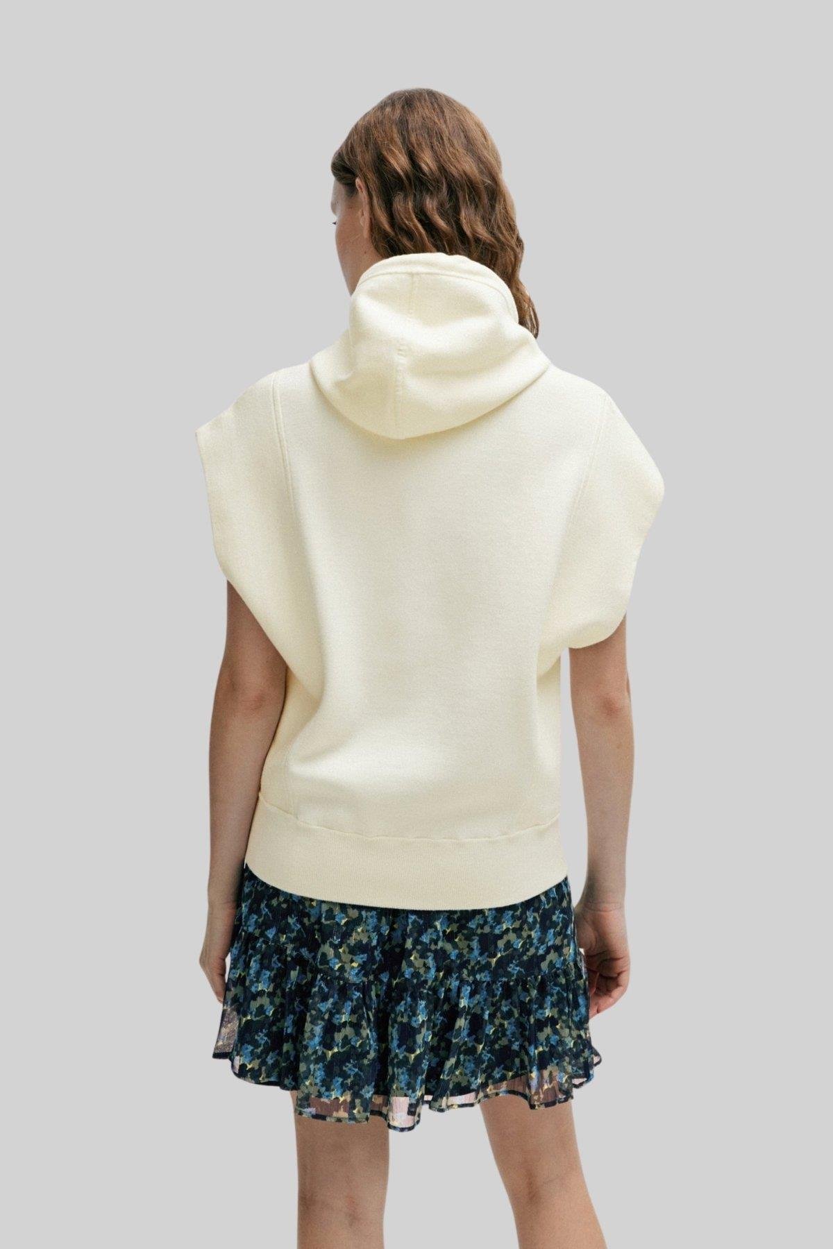 Boss Fiume Kolsuz Kapşüşonlü Sweatshirt Beyaz