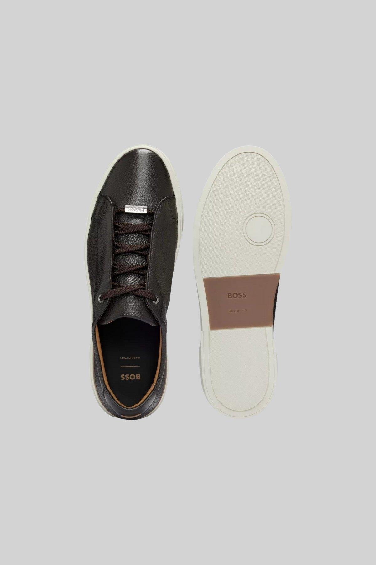 Boss Gary Erkek Deri Sneaker Kahverengi