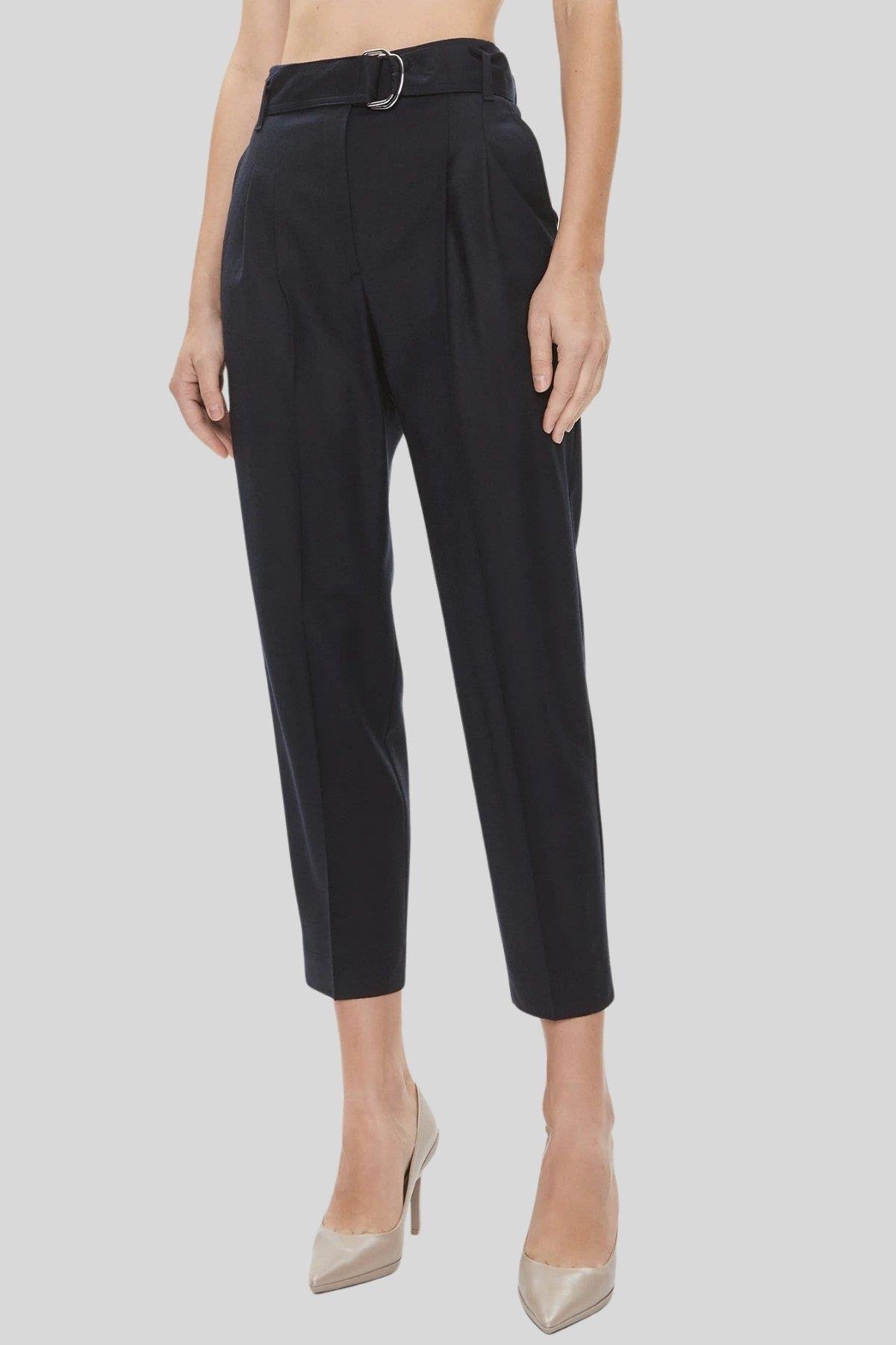 Boss Kadın Regular Fit Yün Pantolon Lacivert