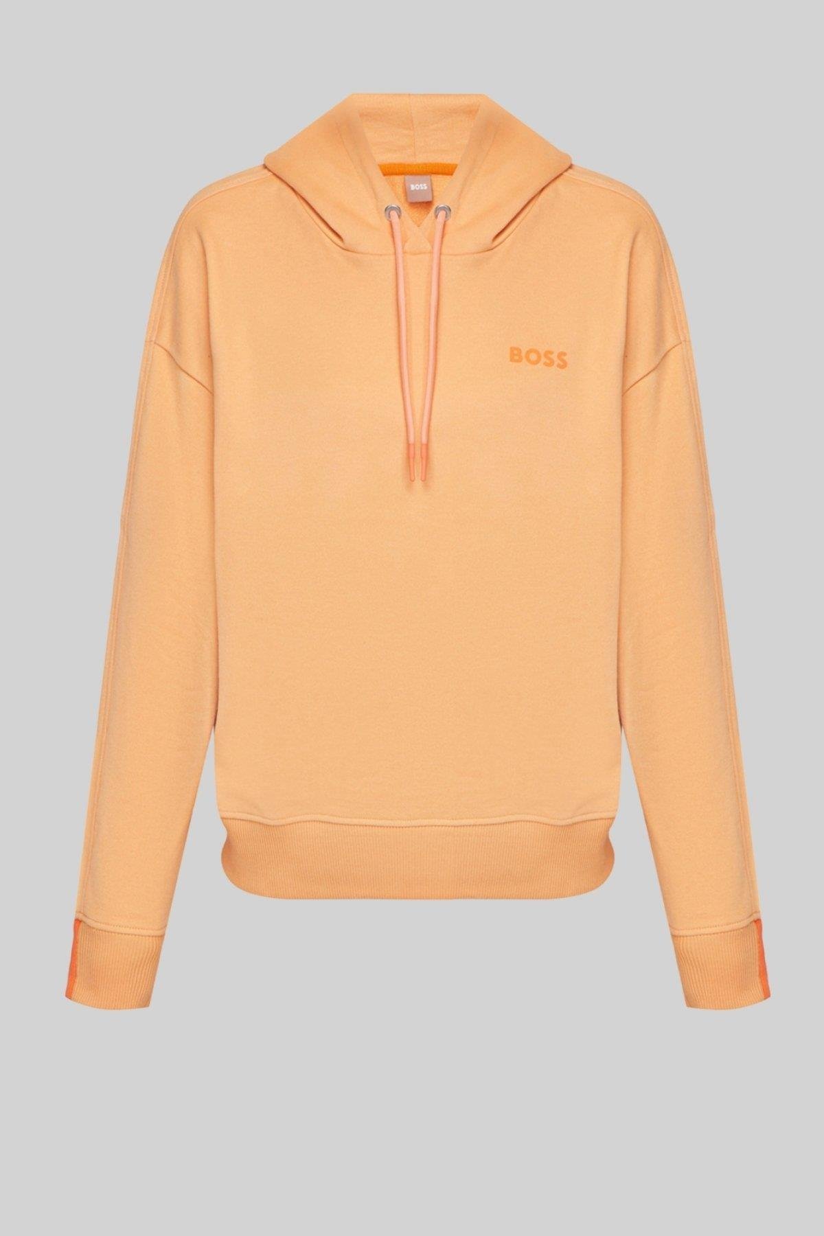 Boss Kapüşonlu Kadın Sweatshirt Turuncu