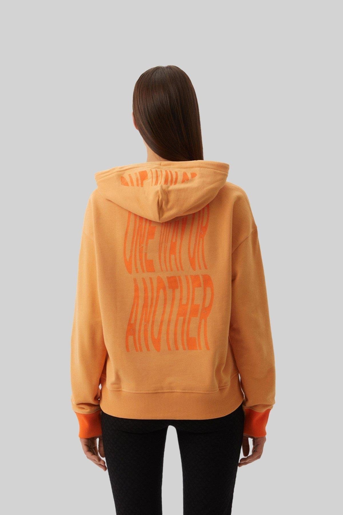 Boss Kapüşonlu Kadın Sweatshirt Turuncu