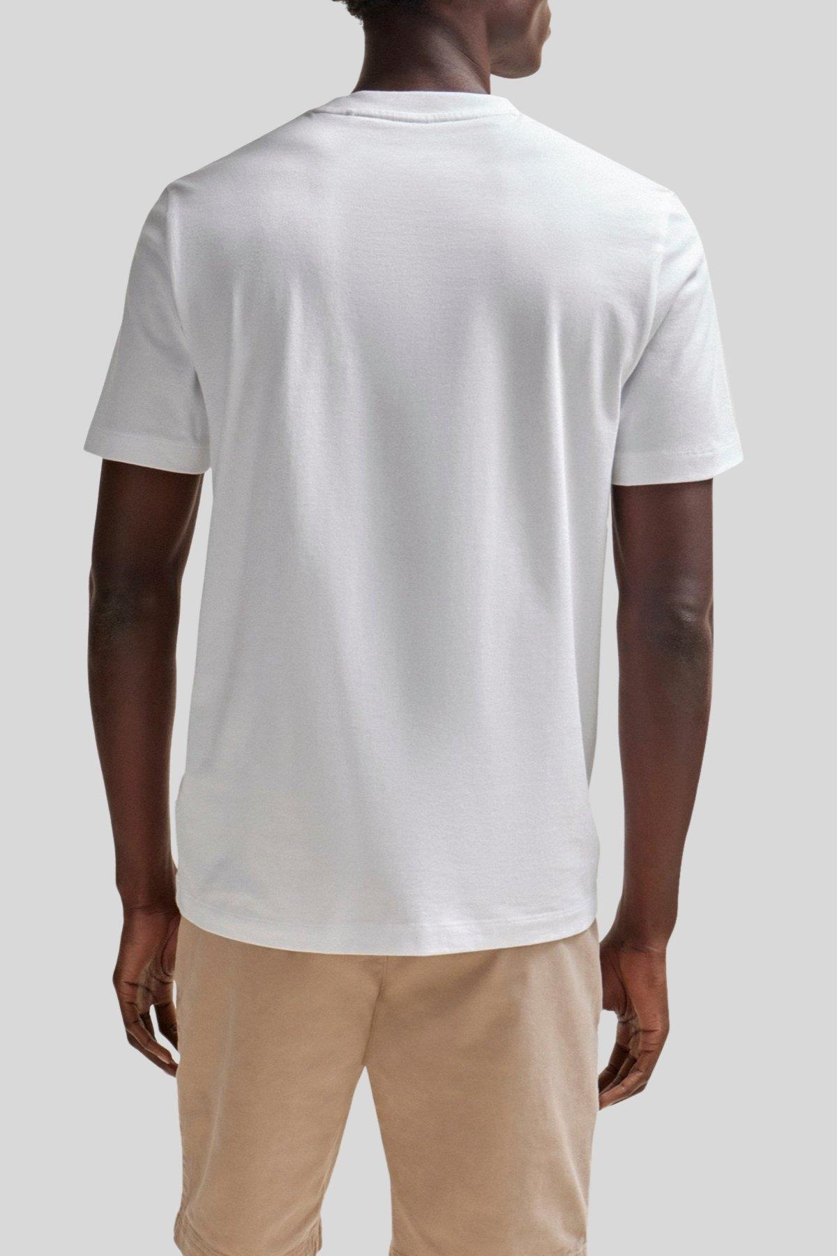 Boss Logolu Regular Fit Erkek T-Shirt Beyaz