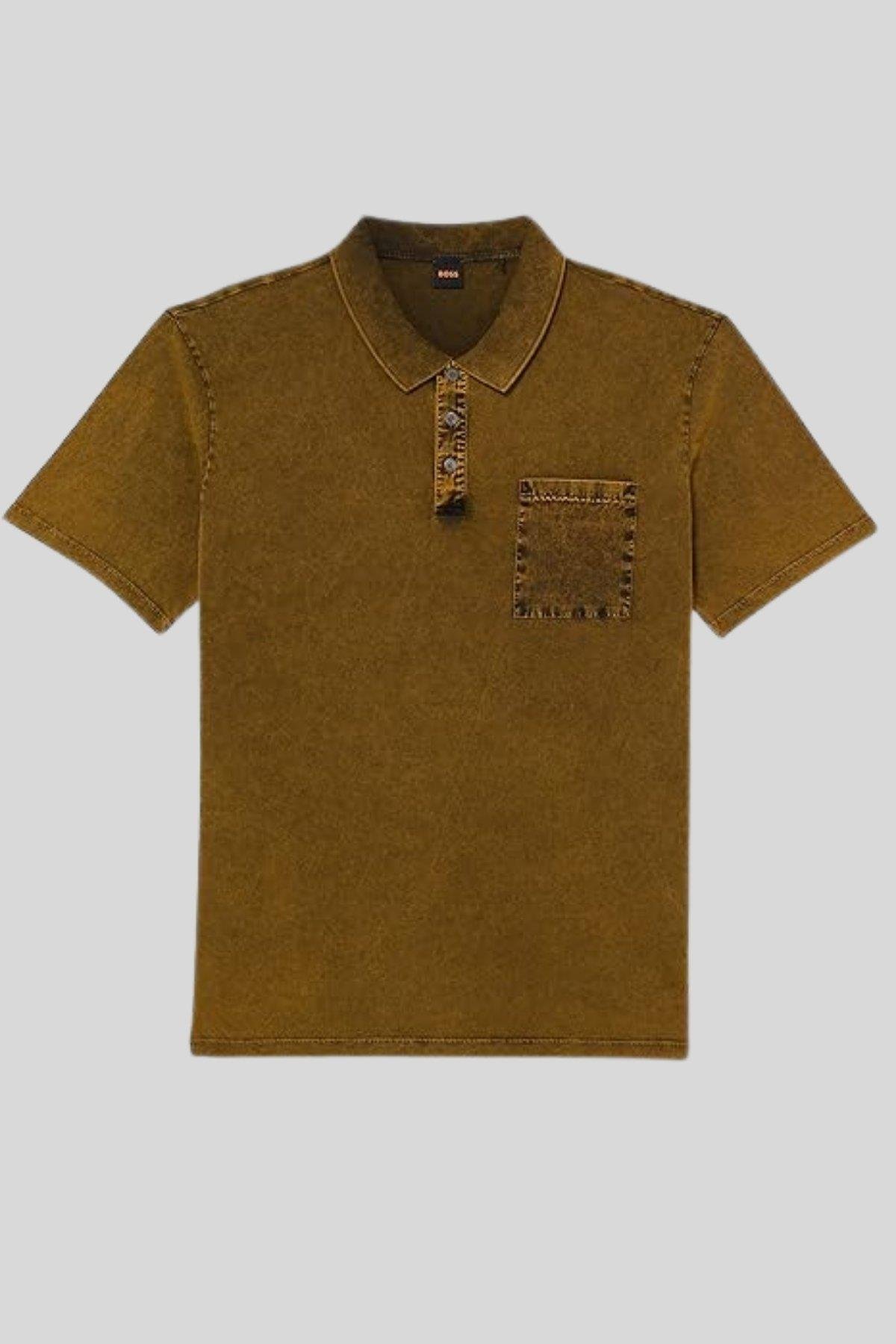 Boss Polo Yaka Erkek T-Shirt Bej