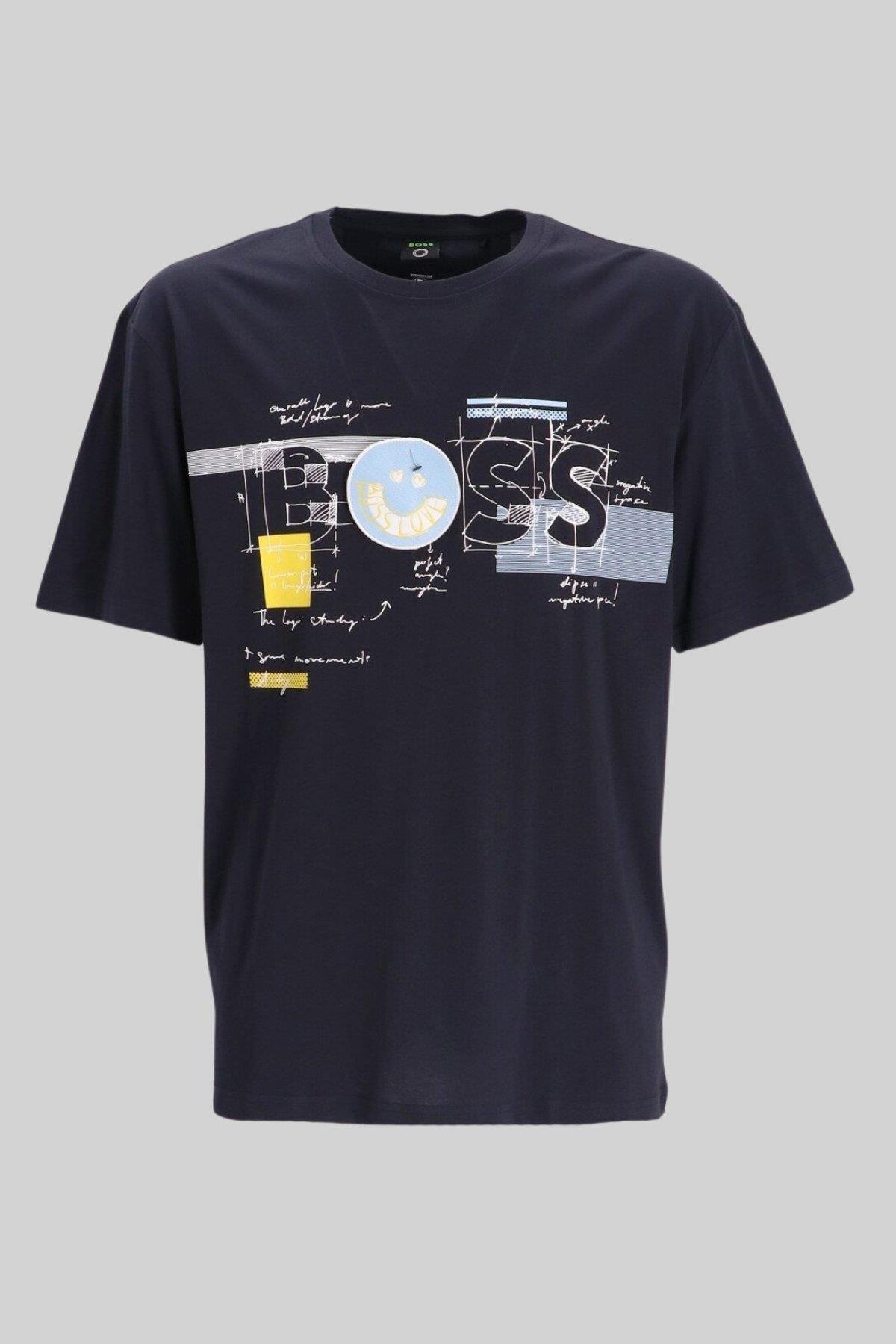 Boss Regular Fit Bisiklet Yaka Erkek T-Shirt Lacivert