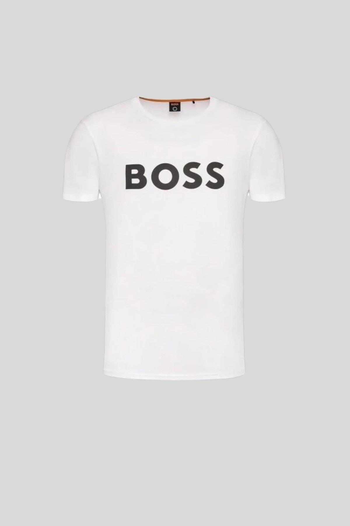 Boss Regular Fit Bisiklet Yaka Erkek T-Shirt Beyaz