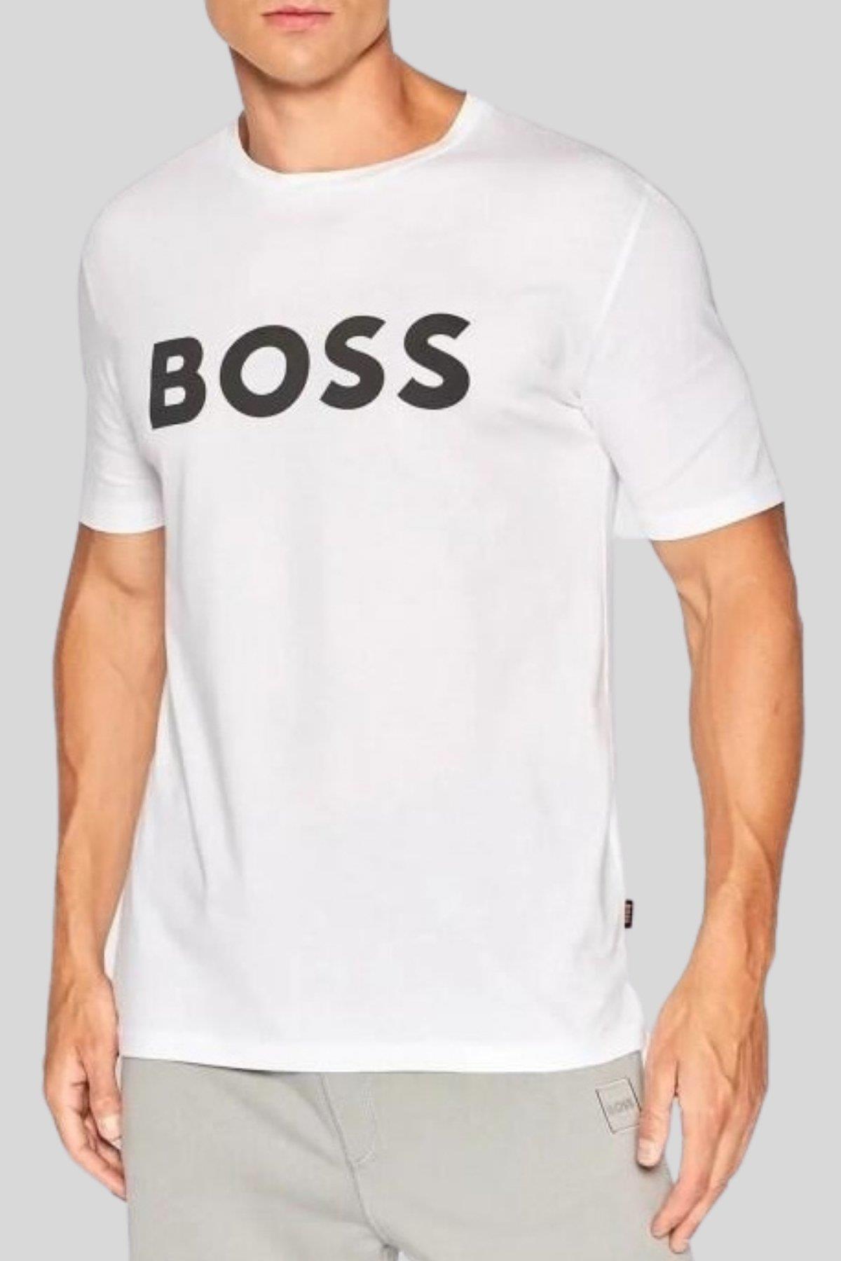 Boss Regular Fit Bisiklet Yaka Erkek T-Shirt Beyaz