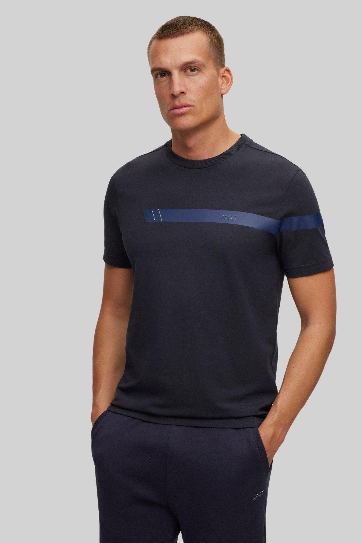 Boss Regular Fit Bisiklet Yaka Erkek T-Shirt Lacivert