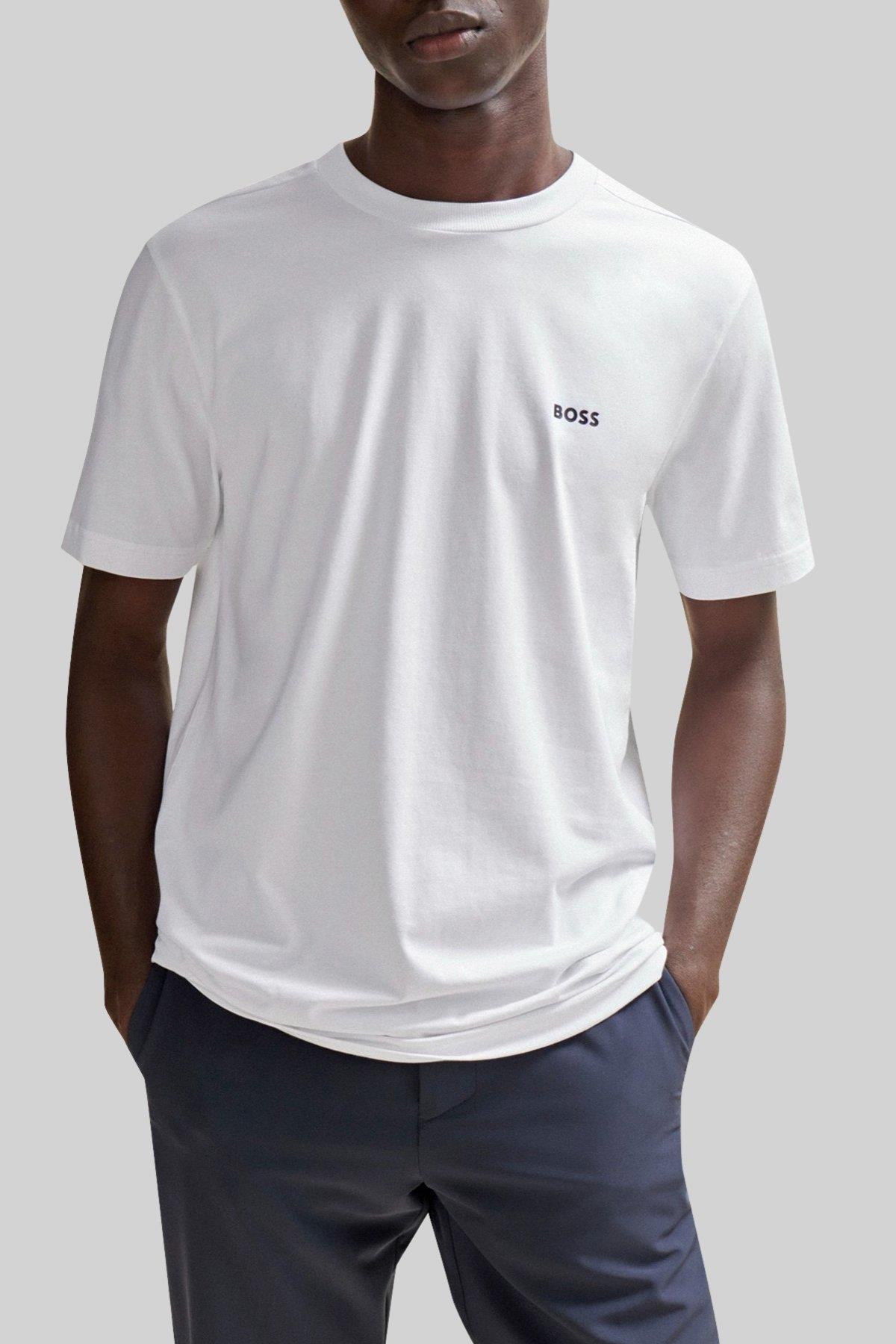 Boss Regular Fit Bisiklet Yaka Erkek T-Shirt Beyaz