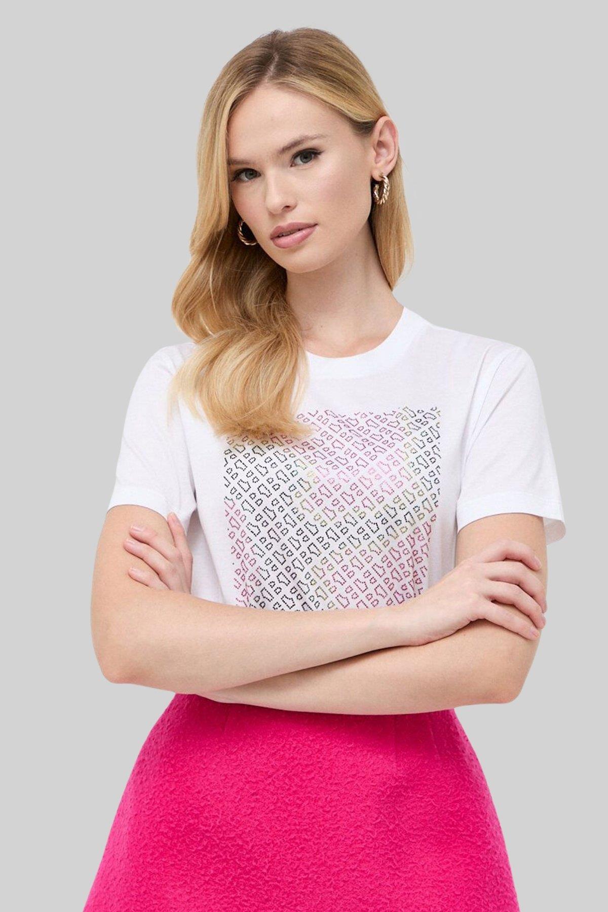 Boss Regular Fit Bisiklet Yaka Kadın T-Shirt Beyaz