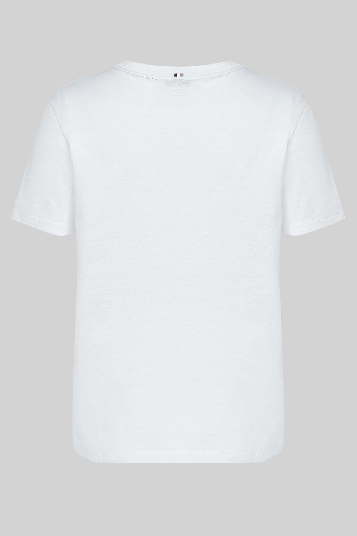 Boss Regular Fit Bisiklet Yaka Kadın T-Shirt Beyaz