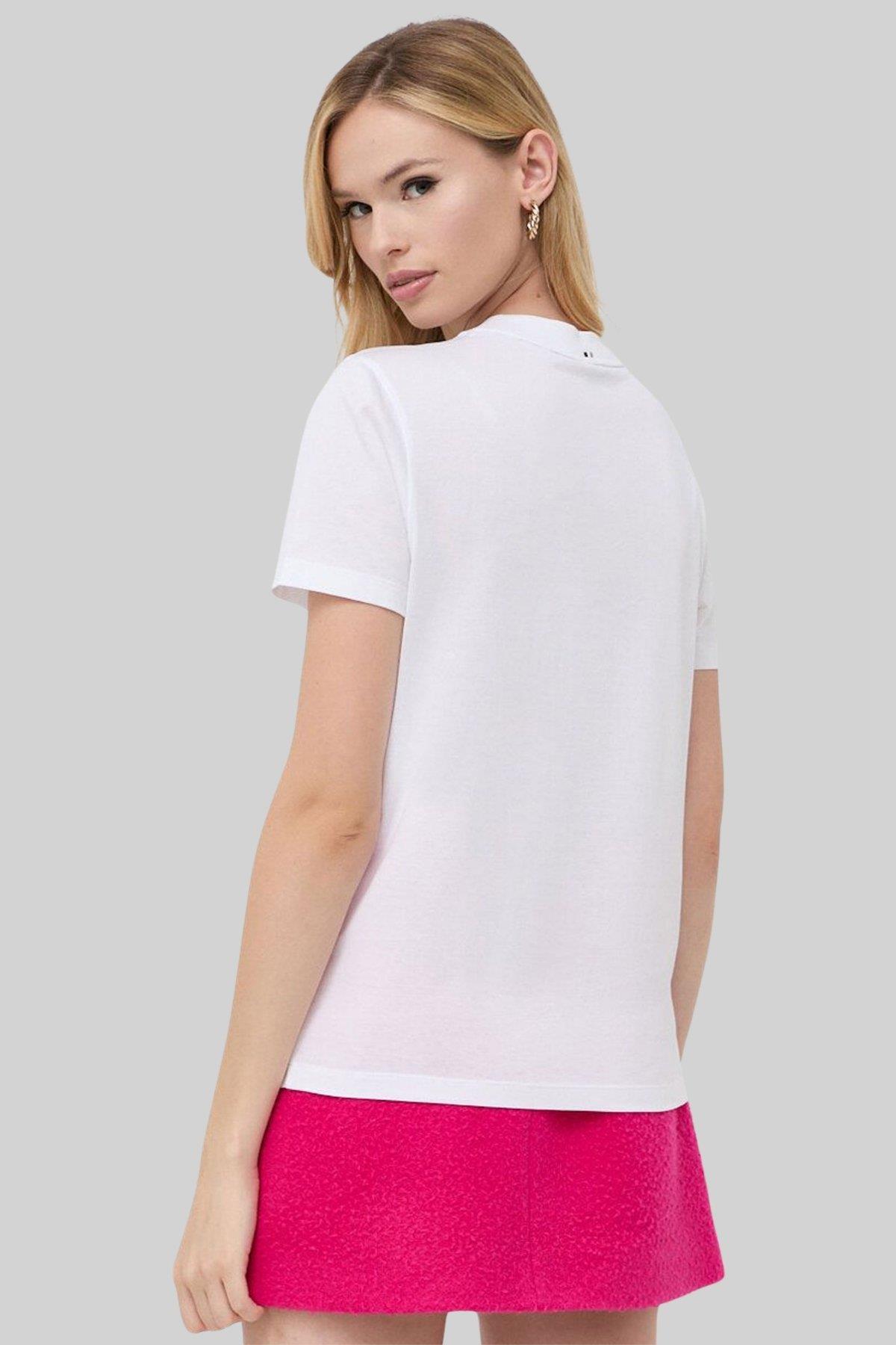 Boss Regular Fit Bisiklet Yaka Kadın T-Shirt Beyaz