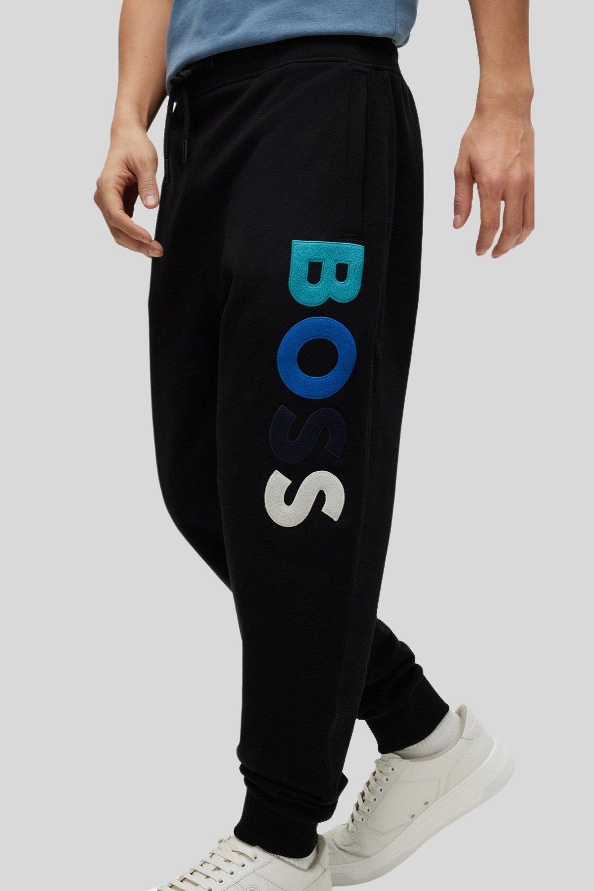 Boss Regular Fit Cepli Jogger Erkek Pantolon Siyah