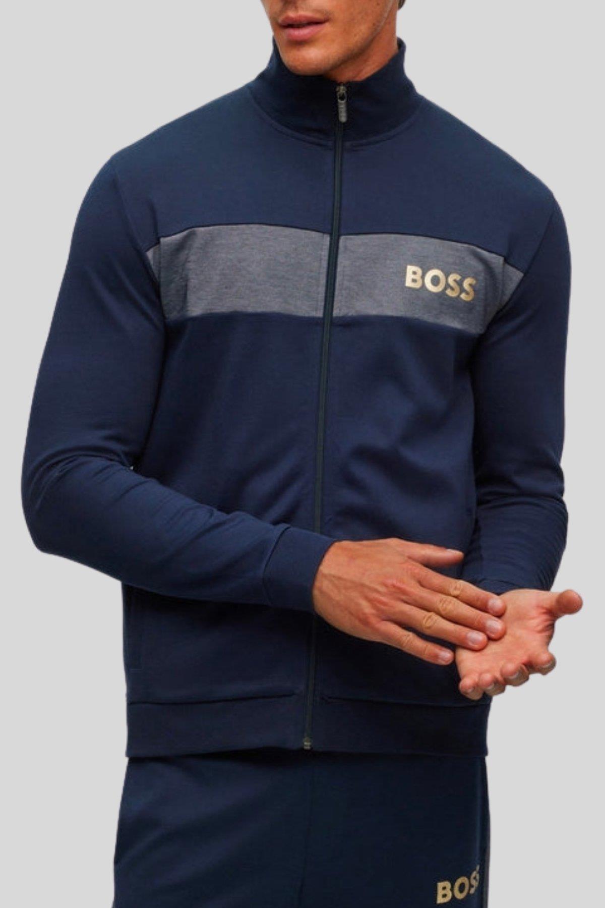 Boss Regular Fit Dik Yaka Erkek Spor Ceket Lacivert
